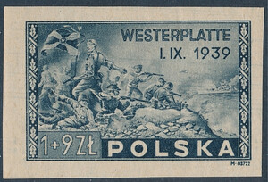 0374 nieząbkowany atest 318/24 czysty** 6 rocznica walk o Westerplatte