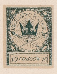 039 Projekt konkursowy barwa zielona- H. Oderfeld, N. Romanus Polskie Marki Pocztowe 1918 rok