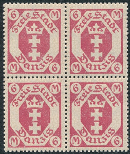 WMG 103 b karminoworóżowy czwórka gwarancja czyste** Wydanie obiegowe - herb Gdańska 220/26