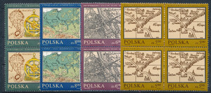 Znaczki Pocztowe. 2696-2699 czwórki czyste** Pomniki polskiej kartografii 