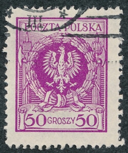 0192 kasowany Orzeł w wieńcu