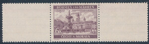 Protektorat Czech i Moraw Mi.058 pustopola rozdzielone znaczkiem czysty**