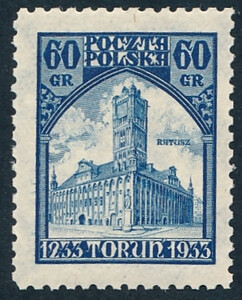 0258 W.II.G atest 380/25 czysty** 750-lecie założenia Torunia