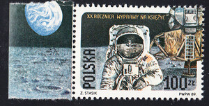 Znaczek Pocztowy. 3062 B czysty** 20 rocznica pierwszego lądowania na Księżycu