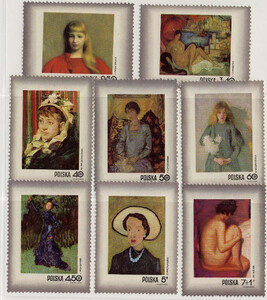 1963-1970 czyste** Dzień Znaczka - kobieta w malarstwie polskim