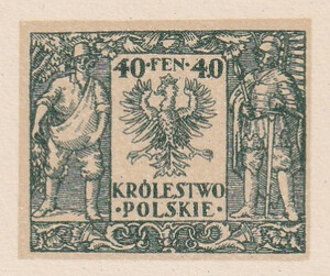 067 Projekt konkursowy barwa zielona- Adam Knauf Polskie Marki Pocztowe 1918 rok