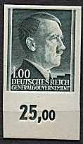 GG 086 nieząbkowany czyste** Portret A.Hitlera na tle siatkowanym
