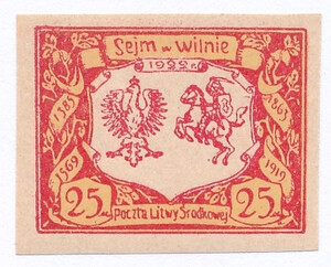 Litwa Środkowa 45 A czysty** Otwarcie Sejmu Litwy Środkowej