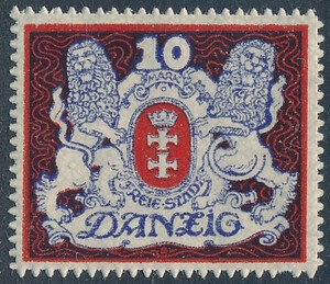 WMG 082 znak wodny Wz.10 L czysty* Wydanie obiegowe - herb Gdańska