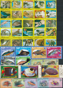 Fauna  plansza znaczków kasowanych