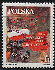 Znaczki Pocztowe. 2673 czyste** 100 lecie polskiego ruchu robotniczego