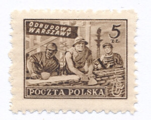 0513 c żółtpbrązowy papier cienki ZL 11:10¾ gwarancja czysty** Wydanie na odbudowę Warszawy