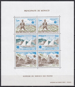 Monaco Mi.1375-1377 blok 15 czyste** Europa Cept