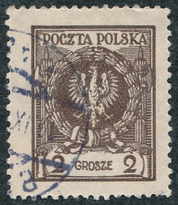 0183 kasowany Orzeł w wieńcu