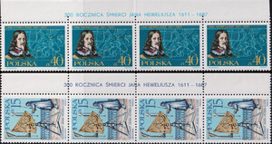 2968-2969 nazwa emisji pasek (4) czysty** 300. rocznica śmierci Jana Heweliusza