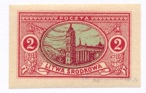 Litwa Środkowa 35 A v papier średni gładki gwarancja czyste** Różne rysunki