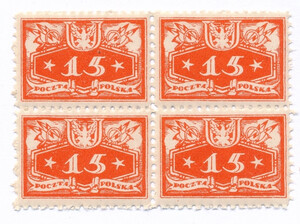U04 ZL 11½ w czwórce czyste** Znaczki urzędowe