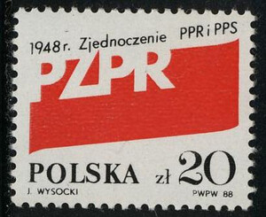 Znaczek Pocztowy. 3034 czyste** 40 rocznica Polskiej Zjednoczonej Partii Robotniczej