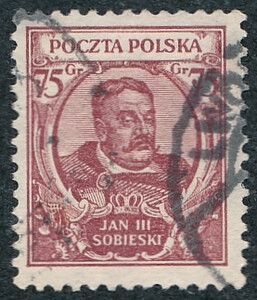 0245 kasowany Popiersie króla Jana III Sobieskiego