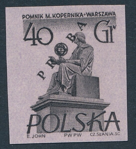 765 Nowodruk z nadrukiem Próba P1 czysta** Pomniki Warszawy