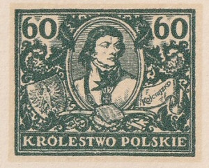 108 Projekt konkursowy barwa zielona- Jan Ogórkiewicz Polskie Marki Pocztowe 1918 rok