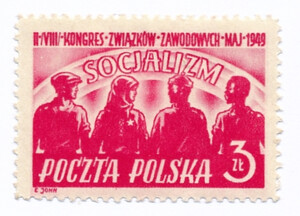 492 ZL 11¼ guma żółtawa czysty** VIII Kongres Związków Zawodowych
