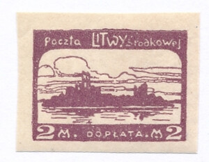 Litwa Środkowa D3 Ax papier średni gładki czysty**