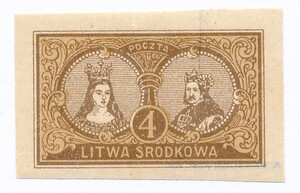 Litwa Środkowa 37 A v papier średni gładki gwarancja czyste** Różne rysunki