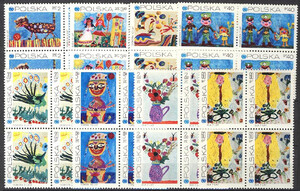 znaczki pocztowe 1932-1939 w czwórkach czyste** 25 rocznica powstania UNICEF