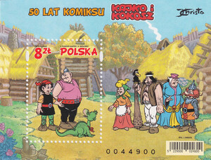 5229 Blok 363 B ząbkowany numerator 0044900 czysty** 50 lat komiksu "Kajko i Kokosz"