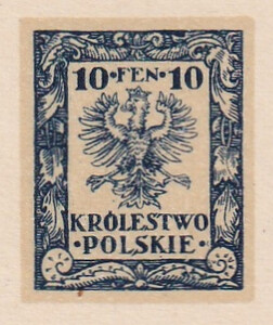 069 Projekt konkursowy barwa niebieska- Adam Knauf Polskie Marki Pocztowe 1918 rok