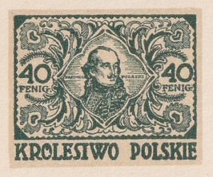 119 Projekt konkursowy barwa zielona- Antoni Dzierzbicki Polskie Marki Pocztowe 1918 rok
