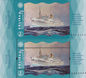 5407 Nowodruki A+B numerator 0003443 czysty** Polskie transatlantyki