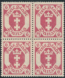WMG 103 b karminoworóżowy czwórka gwarancja czyste** Wydanie obiegowe - herb Gdańska 221/26