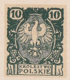 106 Projekt konkursowy barwa zielona- Jan Ogórkiewicz Polskie Marki Pocztowe 1918 rok