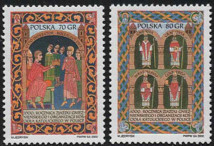 3660-3661 czyste** 1000 Rocznica zjazdu gnieźnieńskiego i organizacji kościoła katolickiego w Polsce