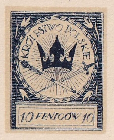 039 Projekt konkursowy barwa niebieska- H. Oderfeld, N. Romanus Polskie Marki Pocztowe 1918 rok