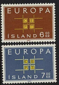 Islandia Mi.0373-374 czyste** Europa Cept