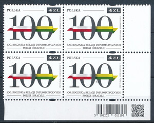 5108 w czwórce czysty** 100 rocznica relacji dyplomatycznych Polski i Brazylii