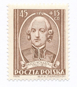 0603 a papier cienki gładki czyste** 140 rocznica śmierci Hugona Kołłątaja
