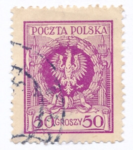 192 kasowany Orzeł w wieńcu