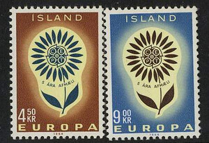 Islandia Mi.0385-386 czyste** Europa Cept