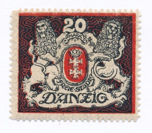 WMG 083 znak wodny Wz.10 S czysty* Wydanie obiegowe - herb Gdańska