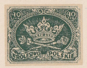 116 Projekt konkursowy barwa zielona- Antoni Dzierzbicki Polskie Marki Pocztowe 1918 rok