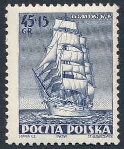 0617 a papier średni biały gładki guma biała błyszcząca czysty** Dzień Stoczniowca
