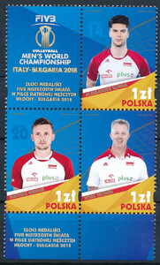 4922+4926+4927 przywieszka czwórka czysta** Złoci Medaliści Mistrzostw Świata w Piłce Siatkowej Mężczyzn Włochy- Bułgaria
