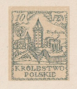 034 Projekt konkursowy barwa zielona CENZURA- Ludwik Gardowski Polskie Marki Pocztowe 1918 rok