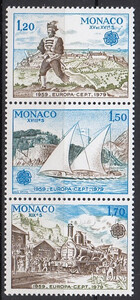 Monaco Mi.1375-1377 pasek czyste** Europa Cept