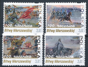 5070-5073 czyste** 100 rocznica Bitwy Warszawskiej
