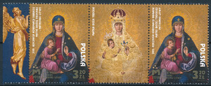 4852 parka rozdzielona przywieszką czysta** 300. rocznica koronacji Obrazu Matki Bożej Trockiej - Patronki Litwy